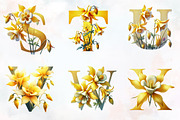 Golden Columbine Spring Alphabet Png, an Illustration by RobertsArt (Thumbnail 3 of 7)