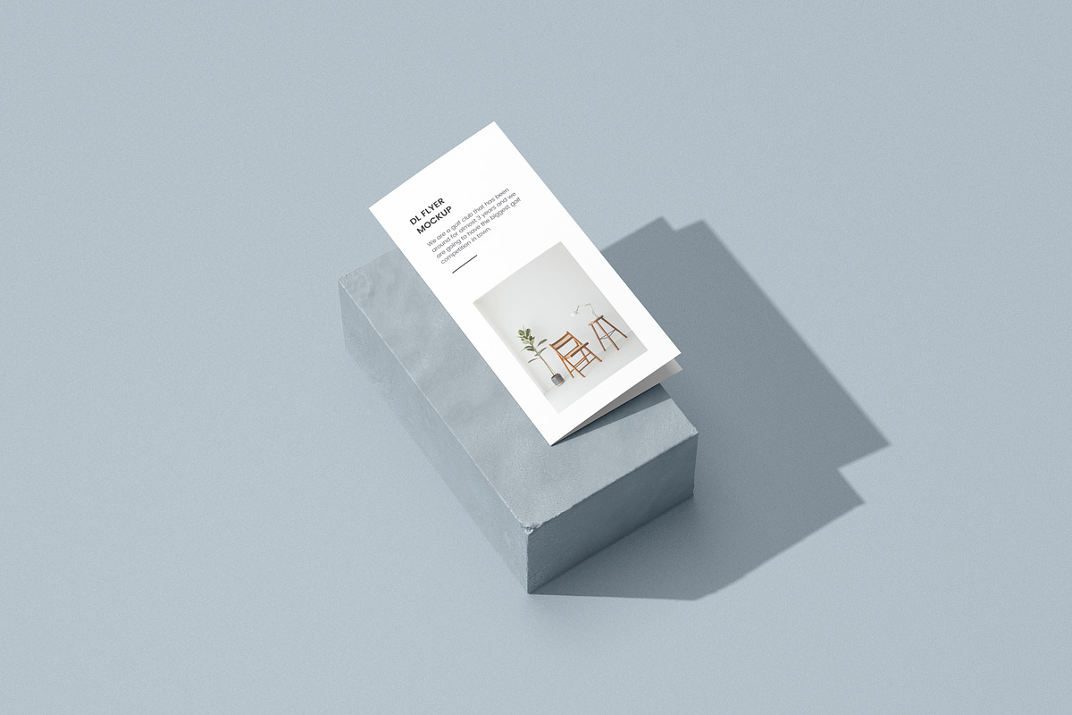 Bifold DL flyer mockup on a stone, a Print Template by simuradi (Photo 5 of 10)