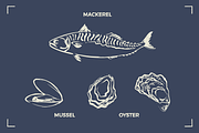 SEAFOOD (30+ illustrations), a Food Illustration by Bonfloret Studio (Thumbnail 7 of 9)