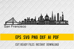 San Francisco - City Skyline Cut SVG