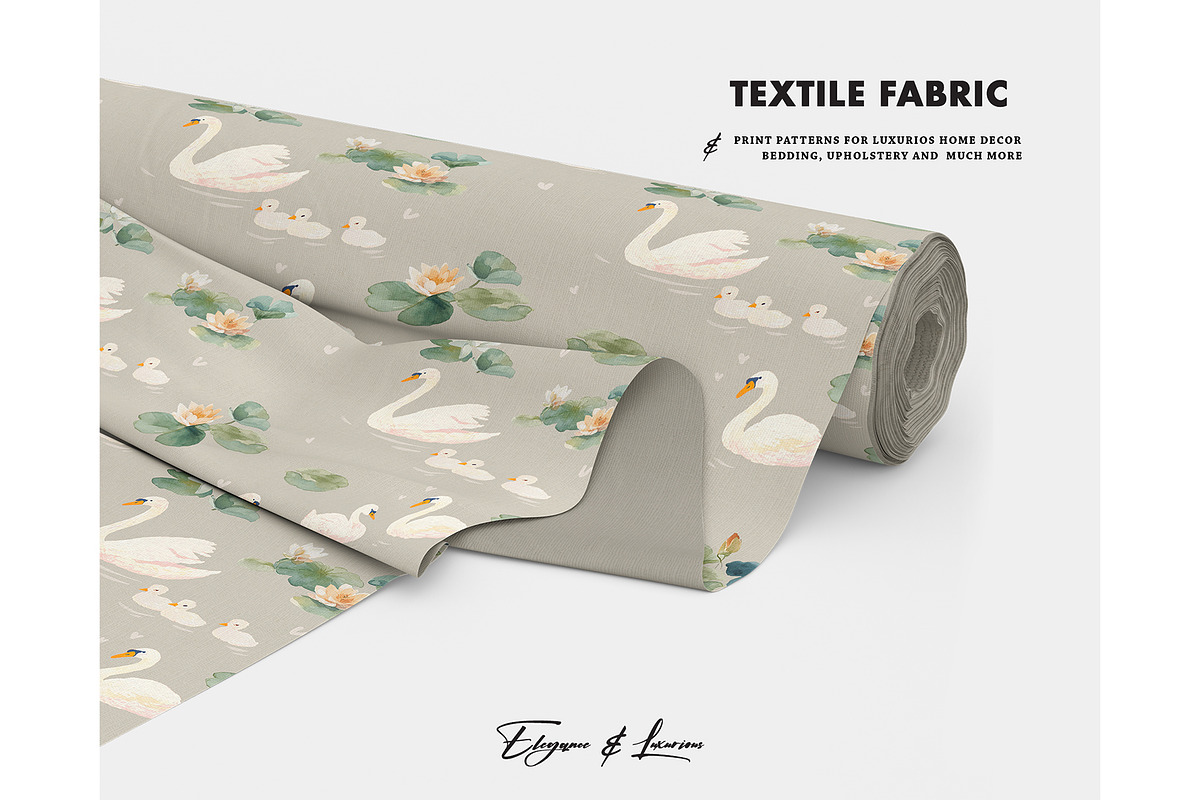 Swan & Duckling Nursery pattern, a Pattern Graphic by Milatoo (Photo 2 of 4)
