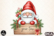 Watercolor Christmas Gnomes Clipart, an Illustration by DreamCafeArt (Thumbnail 1 of 6)