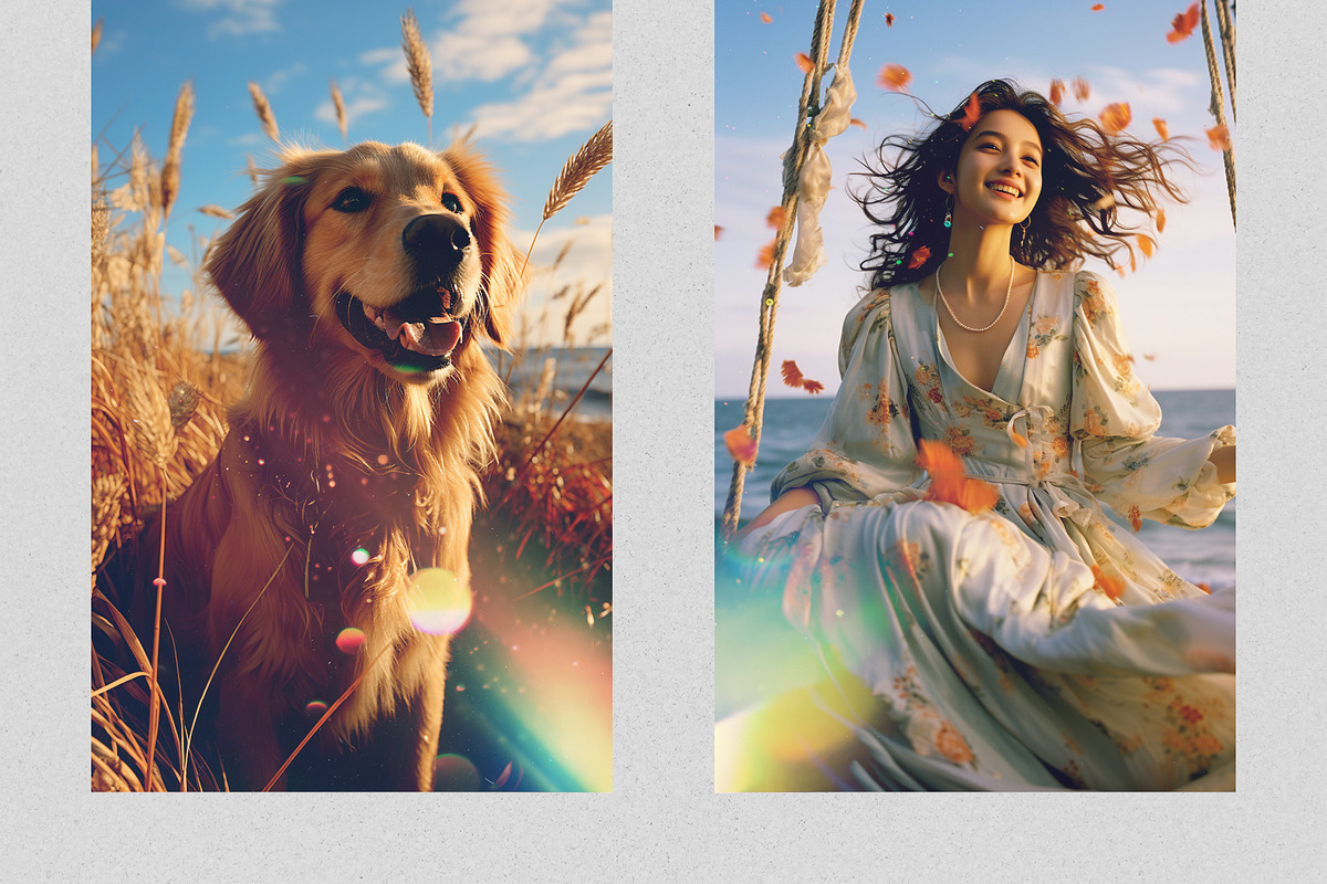 Film Dust and Lens Flares Overlays, a Brushes & More by PhotoSpirit