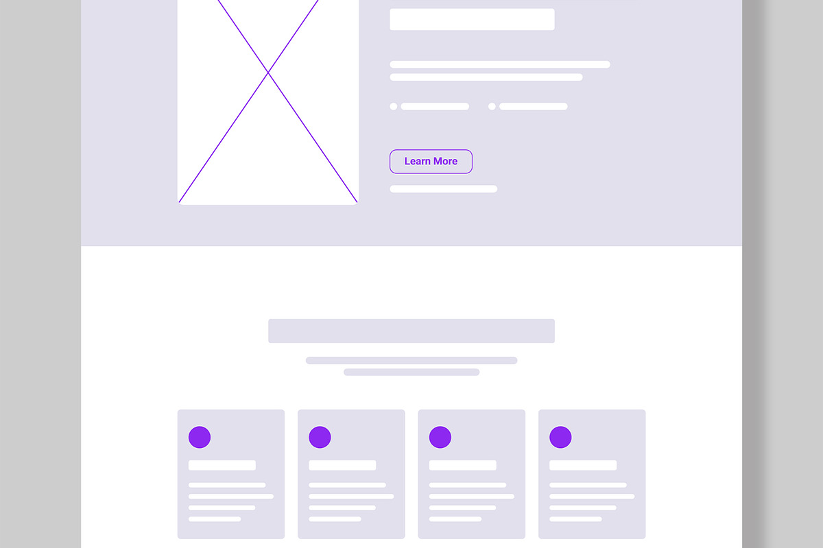 Modern Landing Page Wireframe, a Wireframe Template by MightyDesign (Photo 3 of 9)