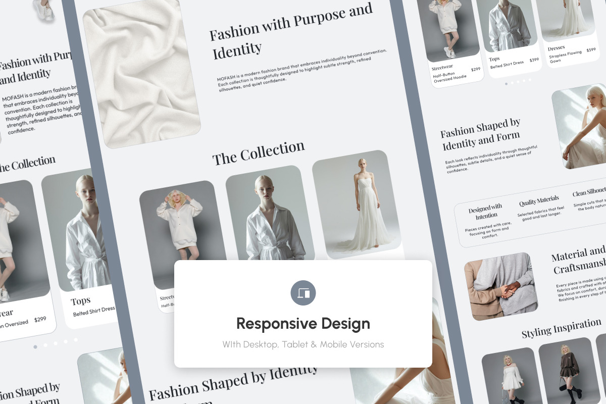 Mofash – Modern Fashion Landing Page, a Landing Page Template by trabaskriya (Photo 4 of 5)