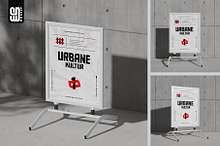 Advertising Sidewalk Sign Mockup by  in Mockups