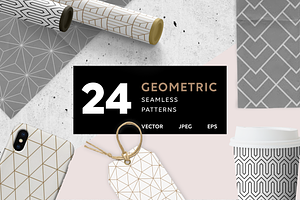 Set Of Geometric Seamless Patterns.