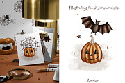 Halloween- illustration and patterns, an Illustration by Linerisyart (Thumbnail 7 of 11)