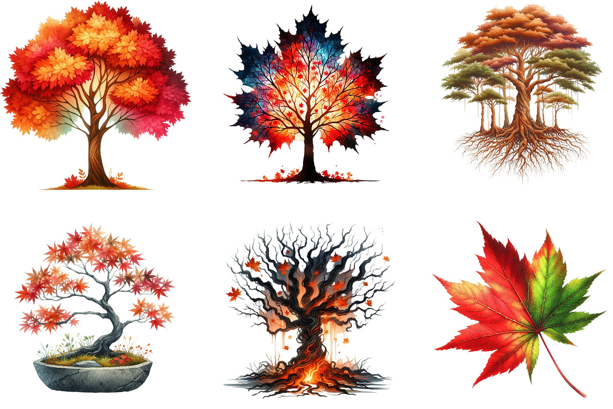 Autumn Maple Tree Sublimation, an Illustration by DreamArtGraphic (Photo 4 of 4)