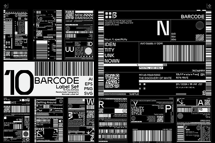 BARCODE LABEL SET, a Finance Illustration by NoSpoon Design