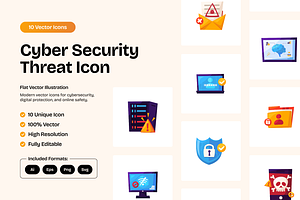 Cyber Security Threat, a Technology Illustration by YossyOneStd
