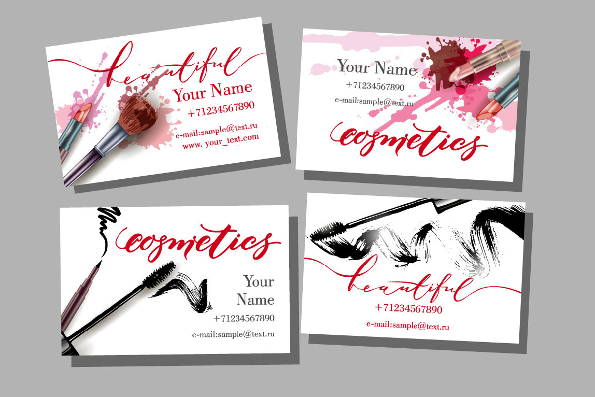 Set of Makeup artist business card, a Business Card Template by Gulnara Khadeeva (Photo 2 of 5)