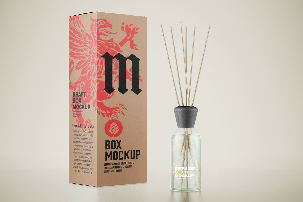 Diffuser Bottle Mockup, an Advertising Mockup by OneVectorStock (Photo 2 of 7)