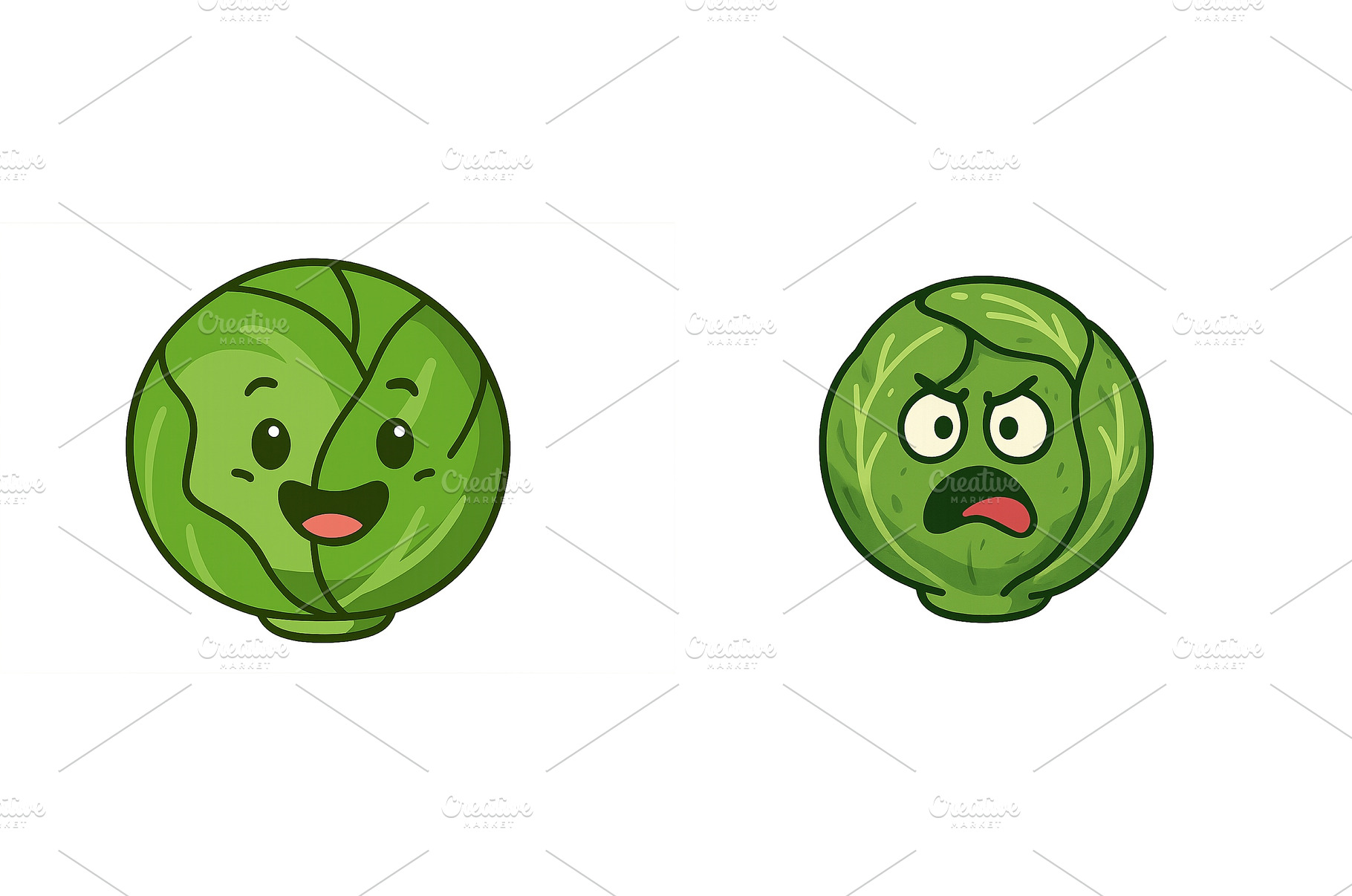 Cartoon cabbage characters, a Food & Drink Photo by ZinetroN