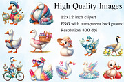 Cute Goose Clipart PNG, an Illustration by Craft Nest (Thumbnail 2 of 5)