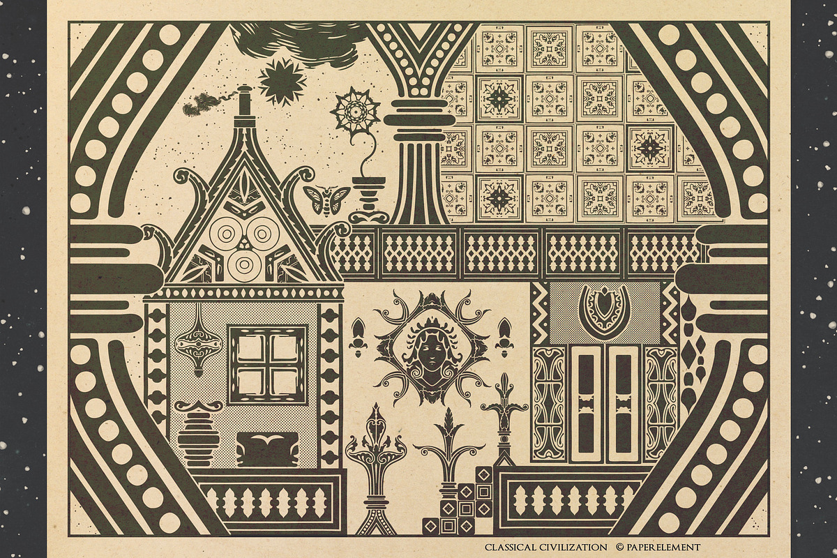 370 Classical Scene-Building Vectors, an Object Illustration by Paper Element (Photo 11 of 17)
