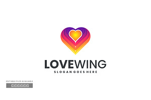 Love Wings Gradient Colorful Logo, a Branding & Logo Template by ivan_artnivora