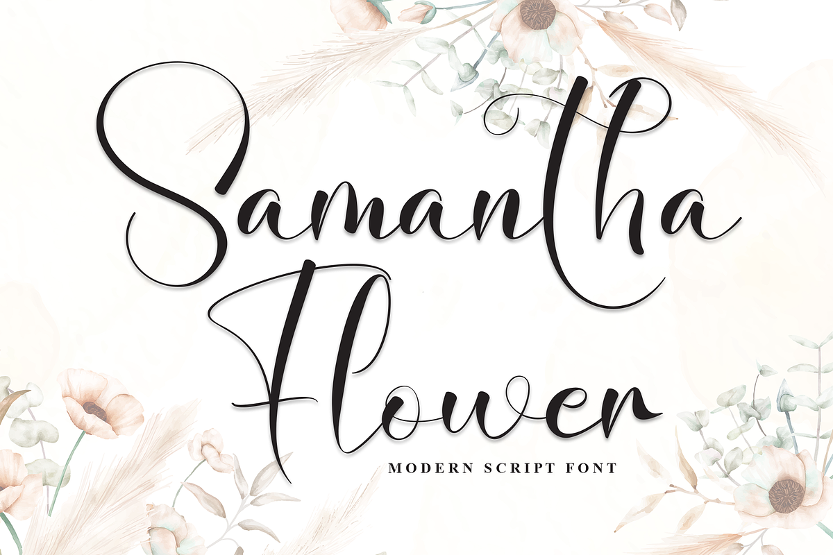 Samantha Flower | Script Font, a Handwritten Font by Scratchones (Photo 1 of 8)