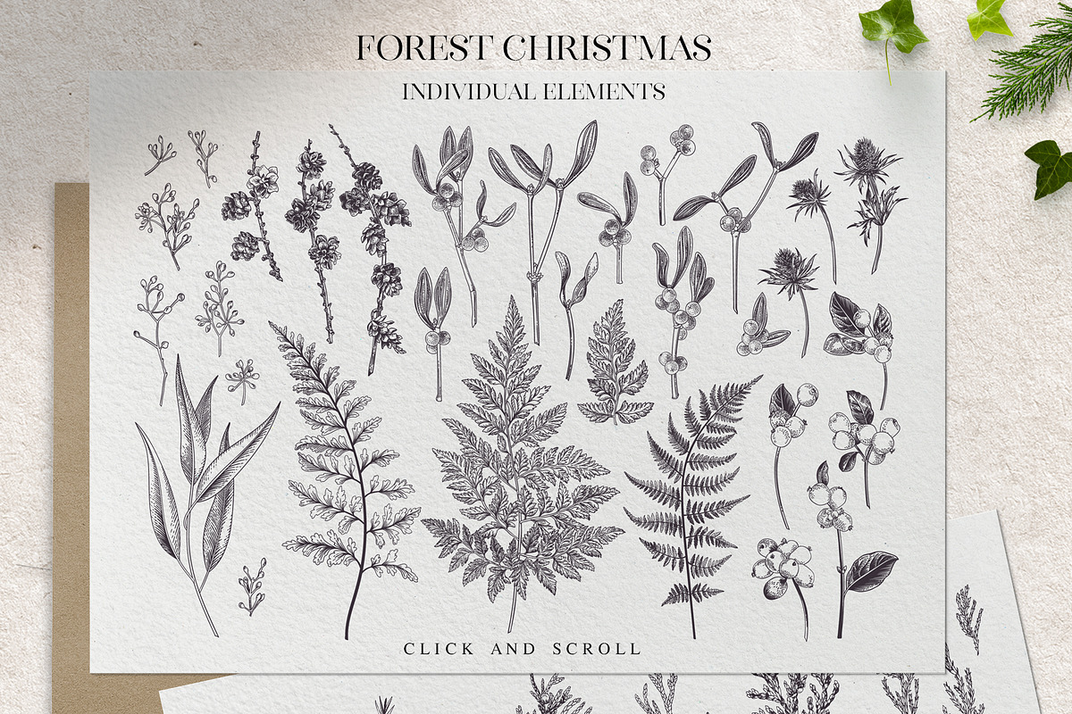 Forest Christmas  b&w, a Decorative Illustration by Lisla (Photo 7 of 11)