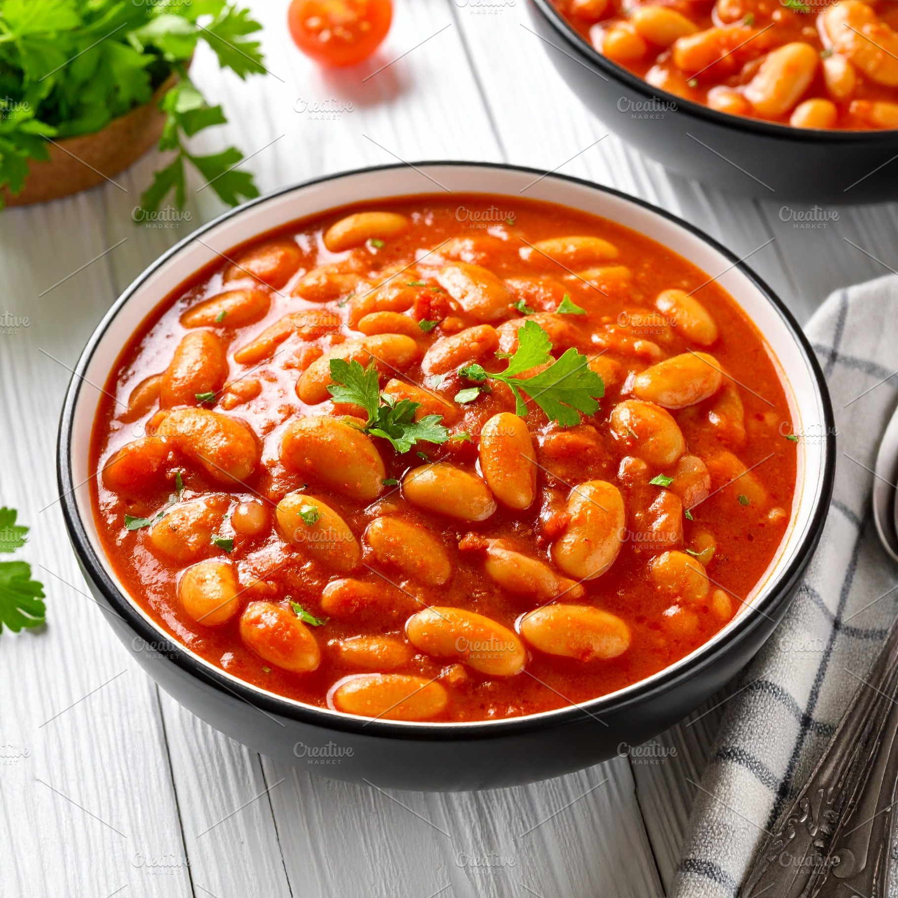 baked beans in tomato sauce AI generated, a Photo by WorldPhotos