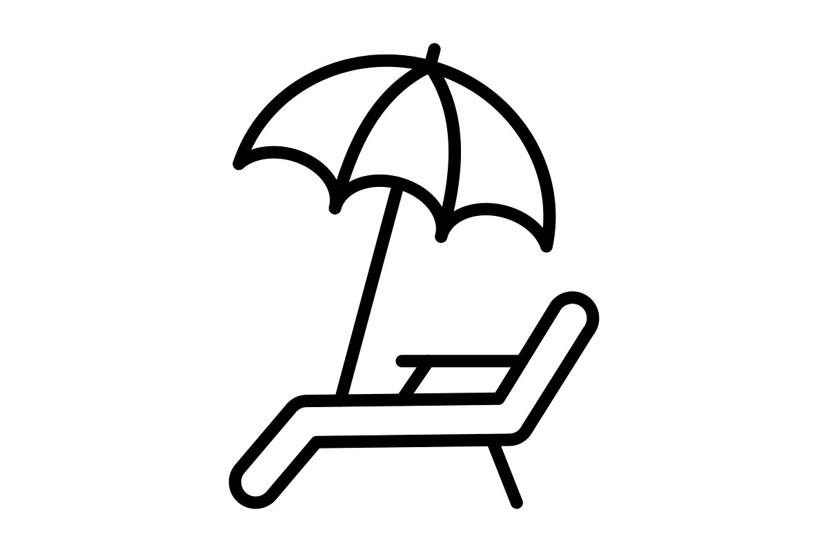 Beach Umbrella  Line Icon, an Icon by Pexelpy