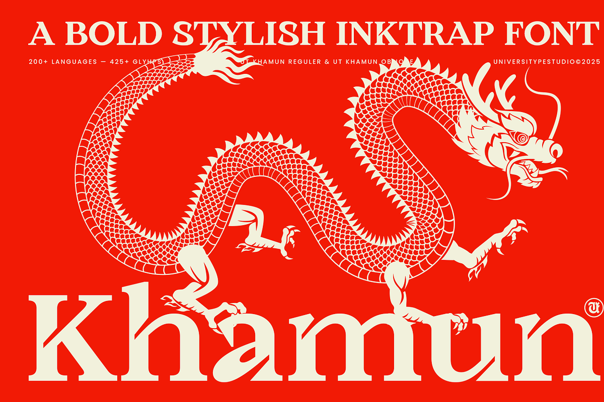 UT Khamun - A Stylish Inktrap Font, a Sans Serif Font by Universitype (Photo 1 of 12)