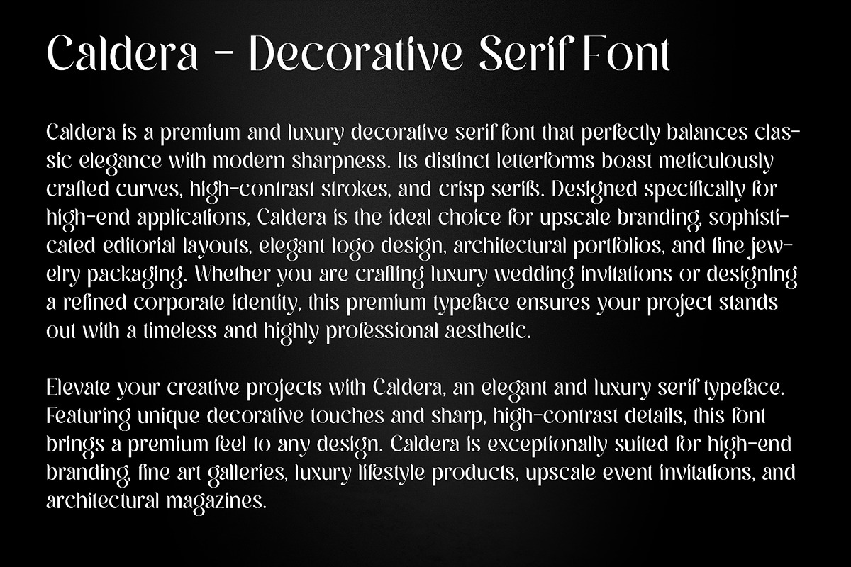 Caldera – Luxury & Elegant Serif, a Serif Font by OWPictures (Photo 8 of 8)