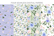 Pastel Flowers in Pink and Blue, an Illustration by Graphic Blue Bird (Thumbnail 5 of 7)