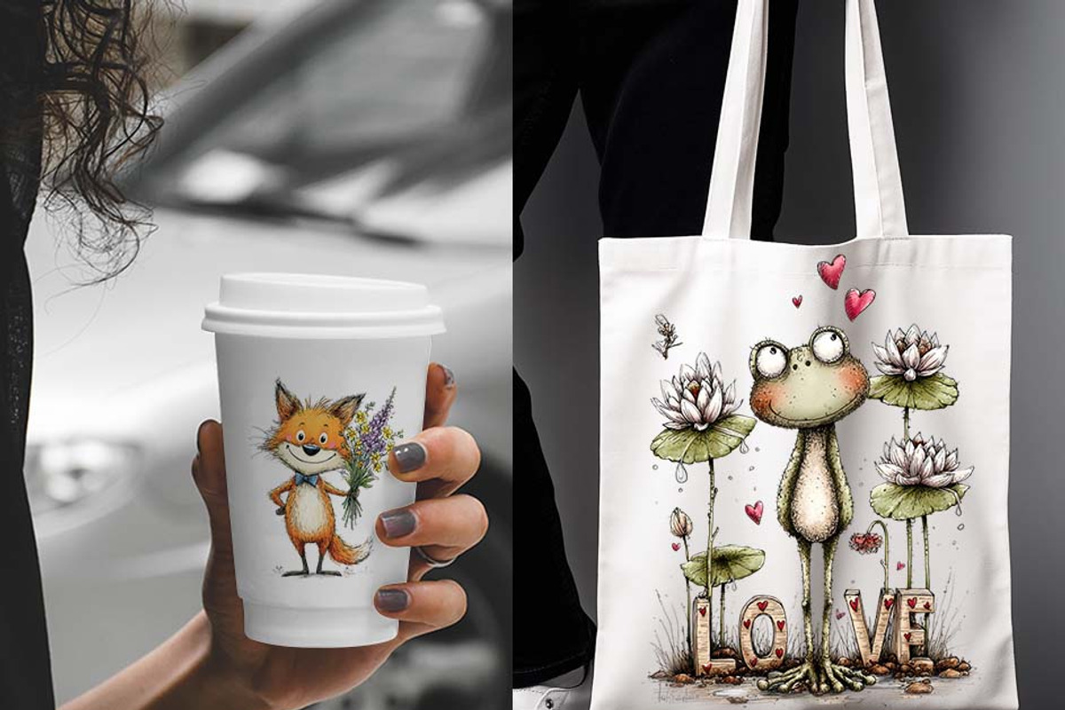 Valentine Lovers Whimsical Animals, an Illustration by one-touch (Photo 3 of 13)