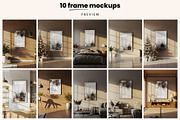 10 Poster Frames Mockups Scenes, an Advertising Mockup by PixelsDesign (Thumbnail 2 of 3)