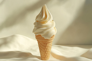 Creamy ice cream cone basking, a Photo by Pavel_design