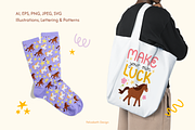 Happy Horses | Cliparts & Patterns, an Animal Illustration by Felizabeth Design (Thumbnail 2 of 10)