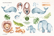 Animal Dads. Watercolor Cliparts., an Animal Illustration by TachNatur (Thumbnail 2 of 7)