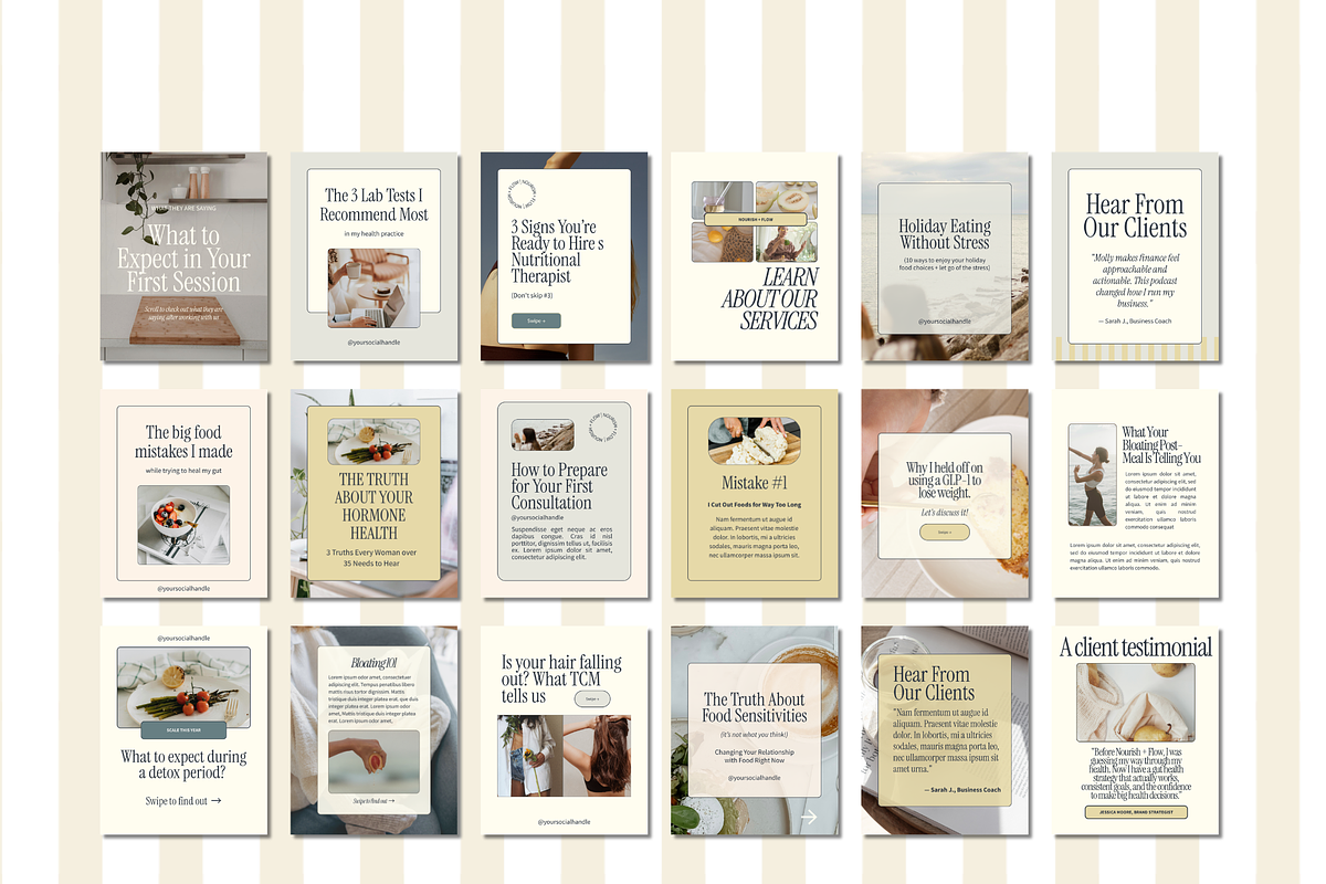 60 Canva Nutrition IG Post Templates, a Marketing Template by Solana Creative Co. (Photo 2 of 6)