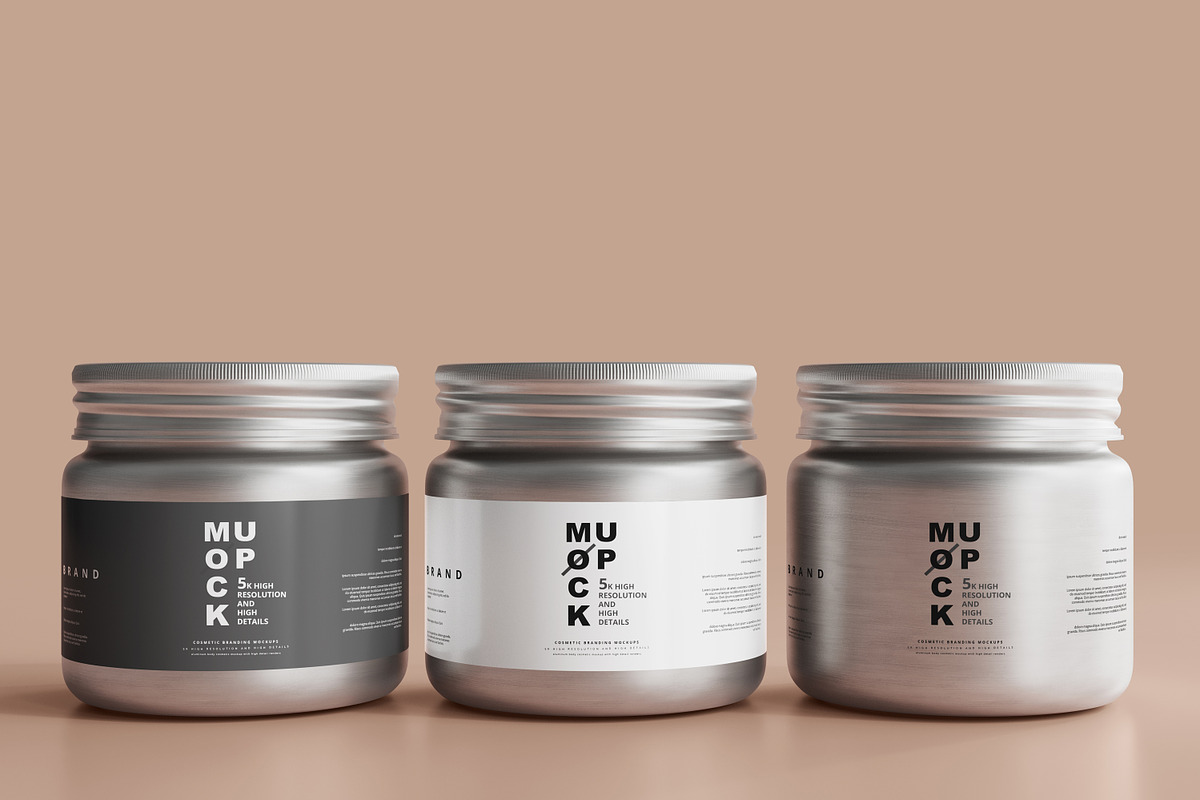 Aluminum Cosmetic Jar Mockup, a Cups & Container Mockup by pmvch (Photo 21 of 25)
