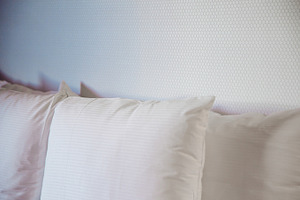 White pillows stock photo containing bed and pillows