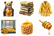 Watercolor Winter Honey Clipart, an Illustration by OK Design (Thumbnail 3 of 5)
