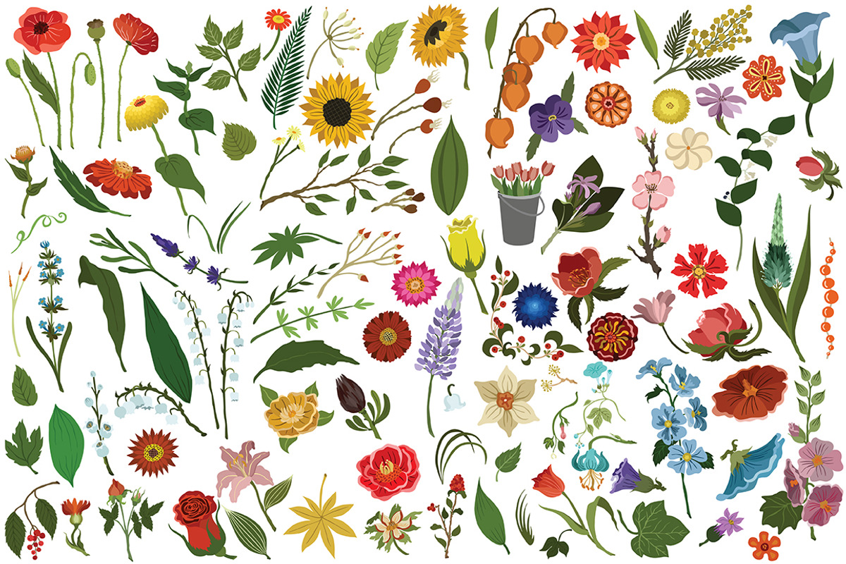 Vector plants and flowers, an Illustration by risovanya (Photo 4 of 5)