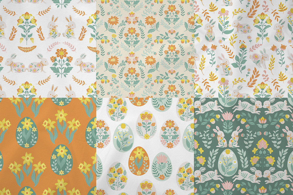 Folk Spring – Easter Bunny Clipart, a Decorative Illustration by Jenny Quince (Photo 9 of 14)