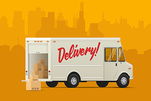 Delivery Truck. Vector Illustrations