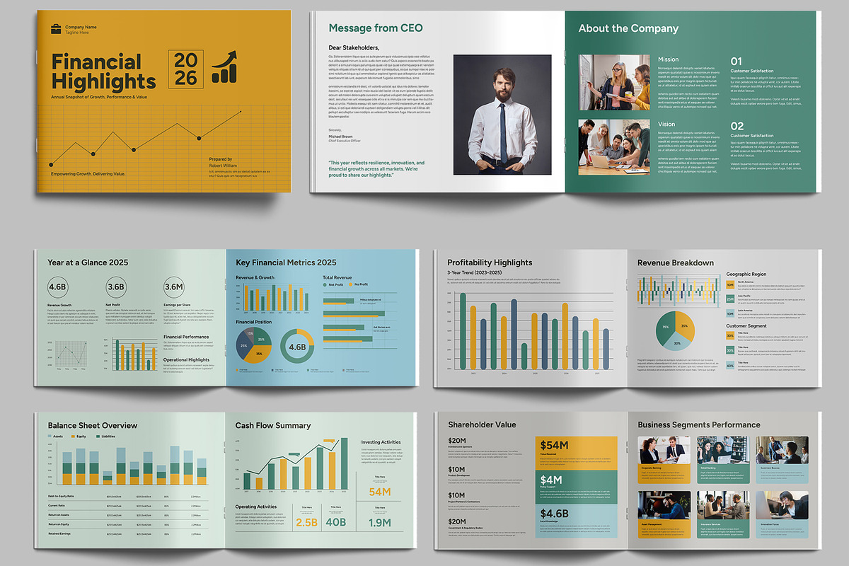 Financial Business Brochure Layout, a Brochure Template by MightyDesign (Photo 1 of 6)