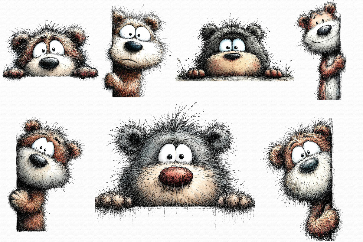 Funny Peeking Bear Clipart, an Illustration by Libby Wishes (Photo 2 of 6)