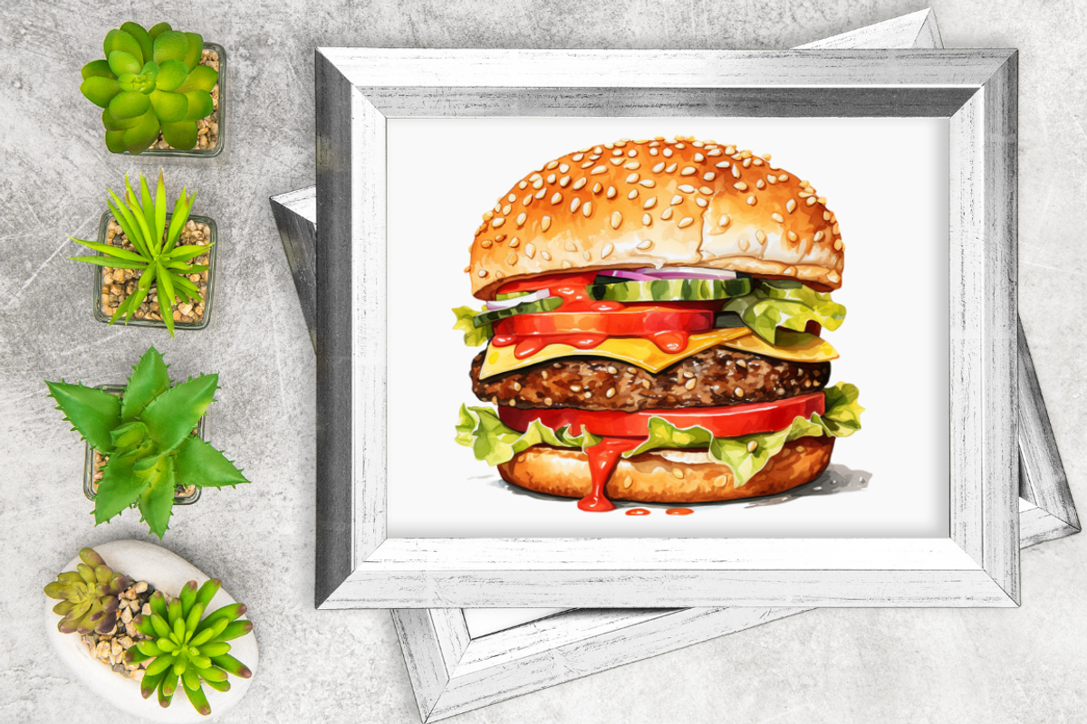 Big Hamburgers Sublimation Clipart, an Object Graphic by Regulrcrative (Photo 2 of 9)