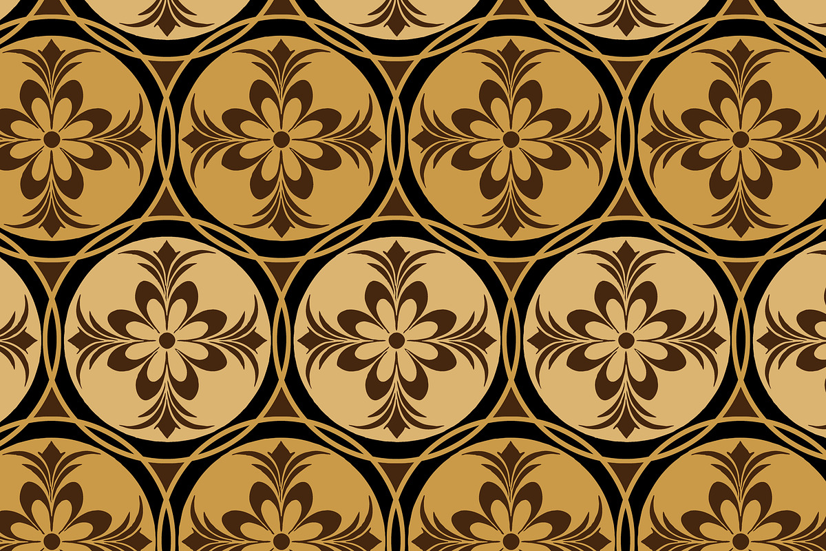 Golden Decor Floral Seamless Repeat, a Pattern Graphic by Sharon Schwalbe (Photo 3 of 5)