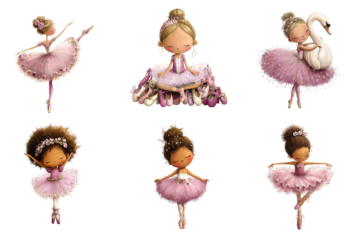 Little Ballerina Clipart, an Illustration by CreationArt (Photo 3 of 5)