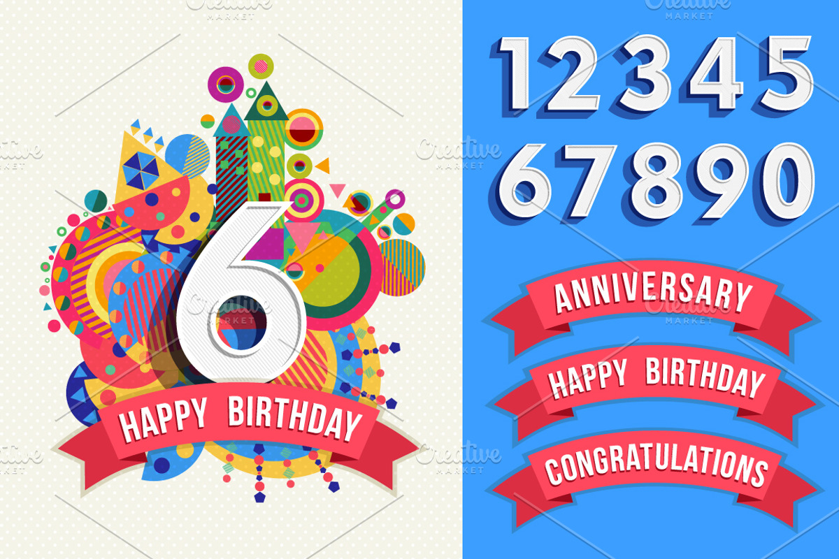 Happy Birthday Template Set, a Card Template by Cienpies Design