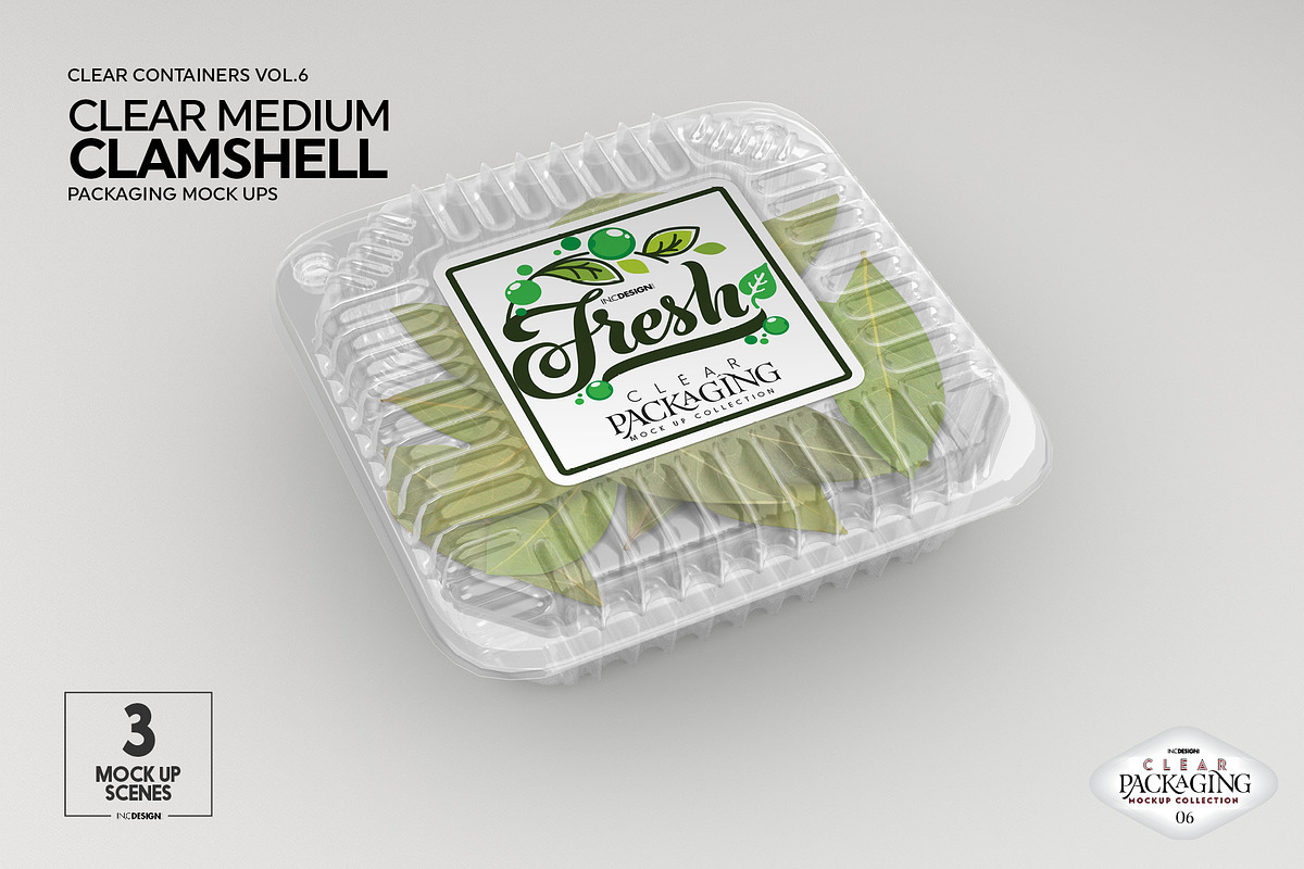 Clear Square Clamshell Mockups, a Packaging Mockup by INCDesign (Photo 10 of 11)