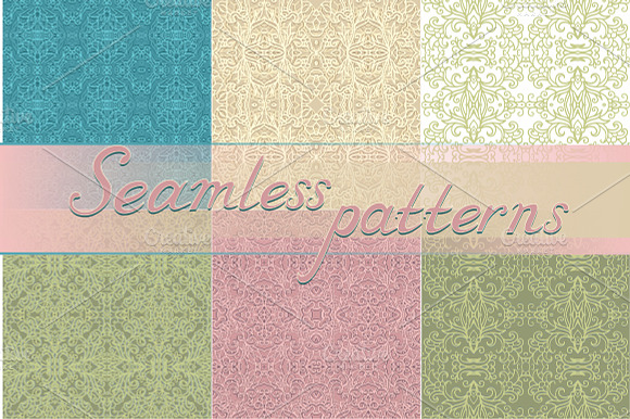 Set of 10 seamless laced backgrounds preview 2