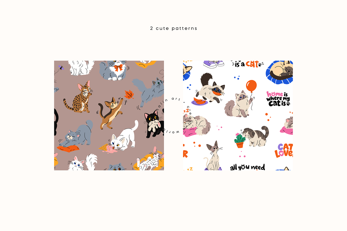 Playful Cat Breeds | Vector Pack, an Animal Illustration by Nutalin Art (Photo 8 of 14)