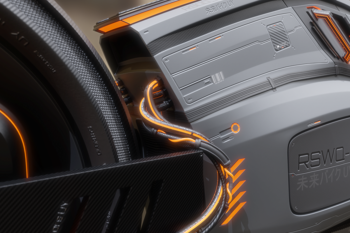 Sci-fi concept motorcycle, a Cars & Vehicle 3D Model by Snji | 3D Models (Photo 6 of 16)